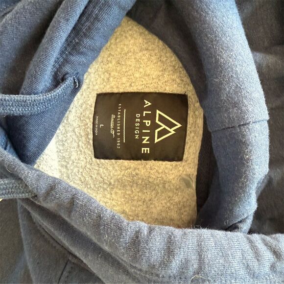 Alpine Design Men's Graphic Pullover Hoodie Blue Size L - Picture 2 of 4